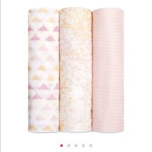 *New* Aden and Anais pink metallic silky 3 pack